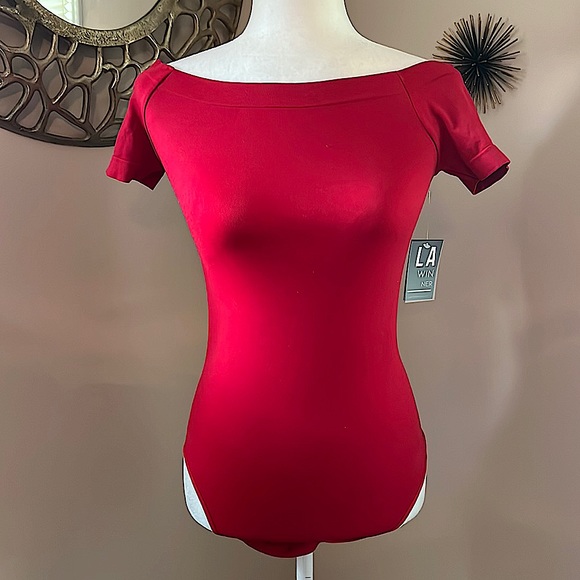 NWT Red Strappy Back Bodysuit - Picture 2 of 5